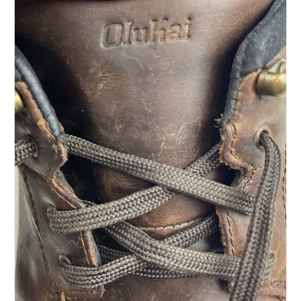 OLUKAI MEN'S MAKOA WATERPROOF SHOES Lace Up Brown Size US 14 - Picture 6 of 14